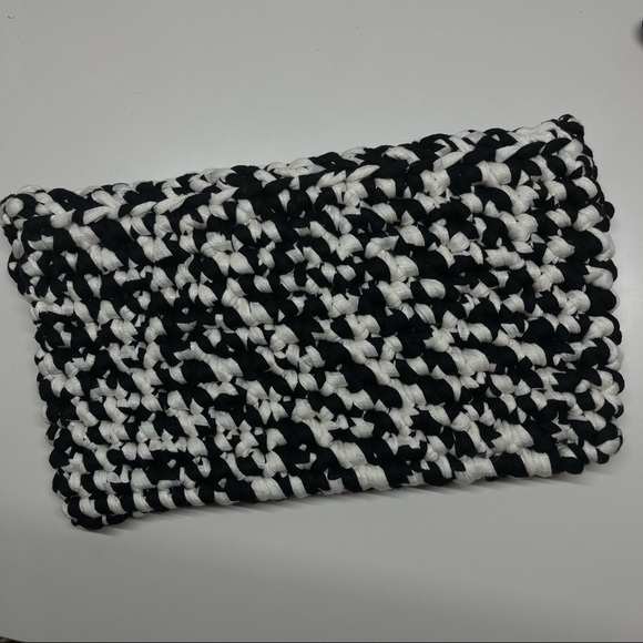 Handmade Envelope Bag Pouch t-shirt yarn Black Med - Picture 5 of 11